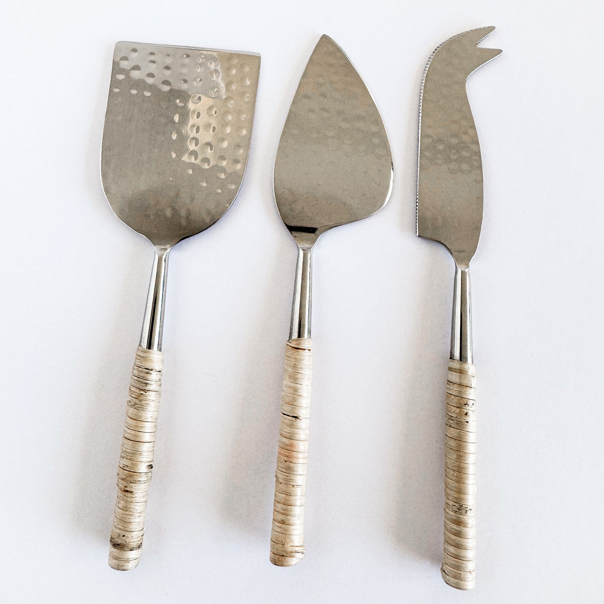 Rattan Cheese Knives, Set of 3