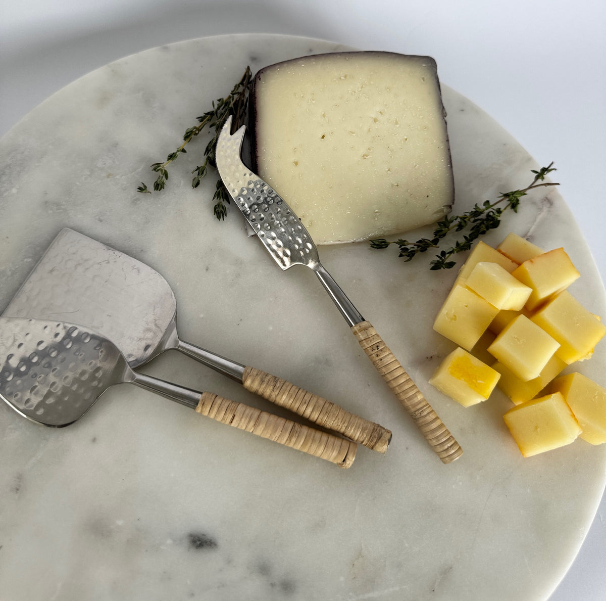Rattan Cheese Knives, Set of 3