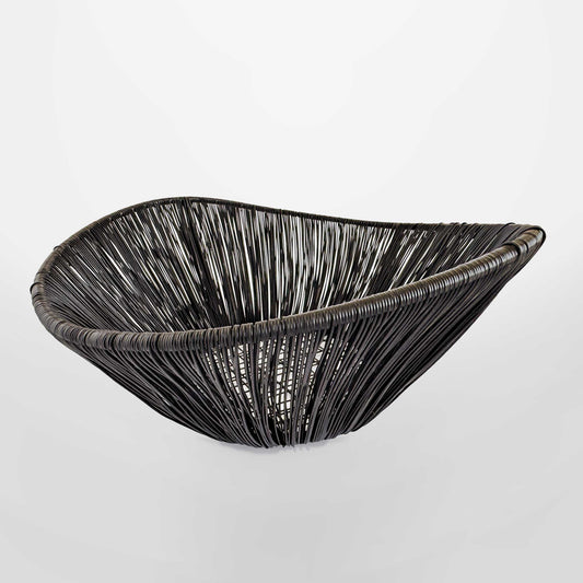 M. By Design - Curated tabletop essentials. Black woven bowl on a light gray background